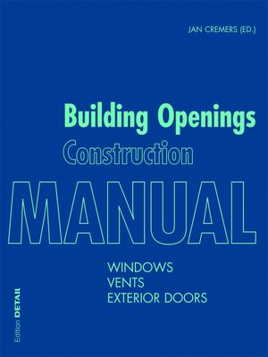 cover image of Building Openings Construction Manual
